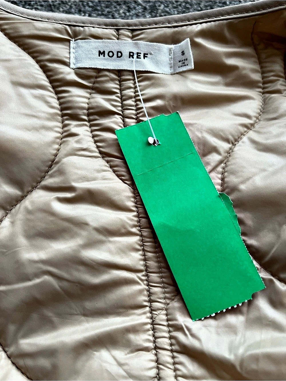 ModRef Beige Quilted Jacket Size Small - Picture 9 of 9